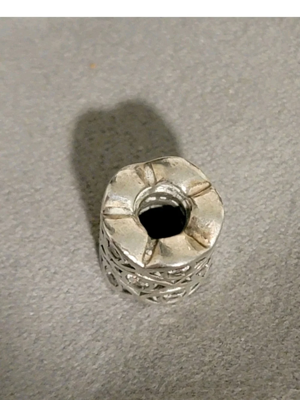 Chamilia Silver Filigree Charm with Clear Stones